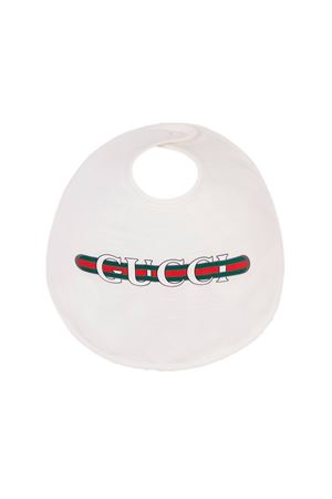 Bavaglino neonato in cotone bianco GUCCI KIDS | 8125433K1079000